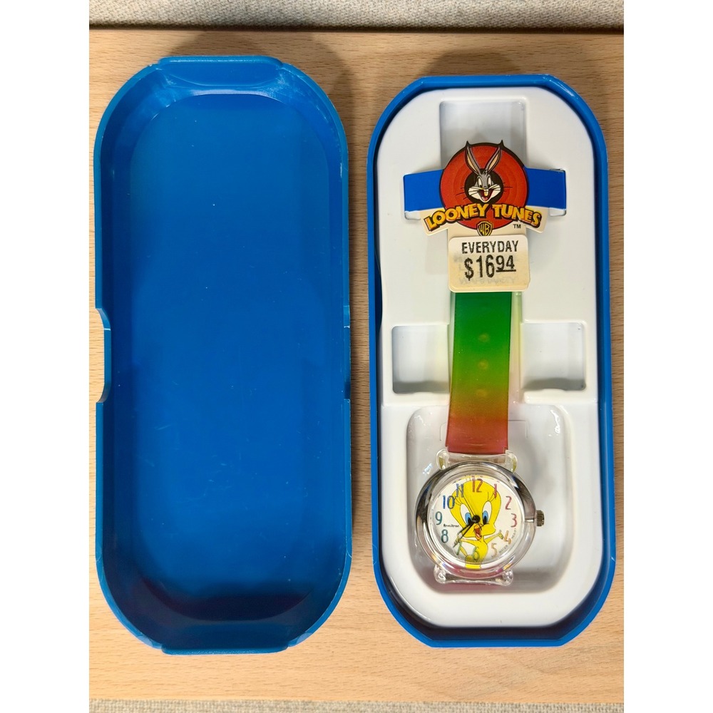 Vintage Armitron Looney Tunes Tweety Bird Rainbow Watch New 2200/362 1997